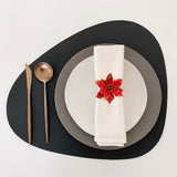 6PCS Napkin Set Red Elegant Christmas Flower Napkin for Birthday Party Wedding - Low Angle