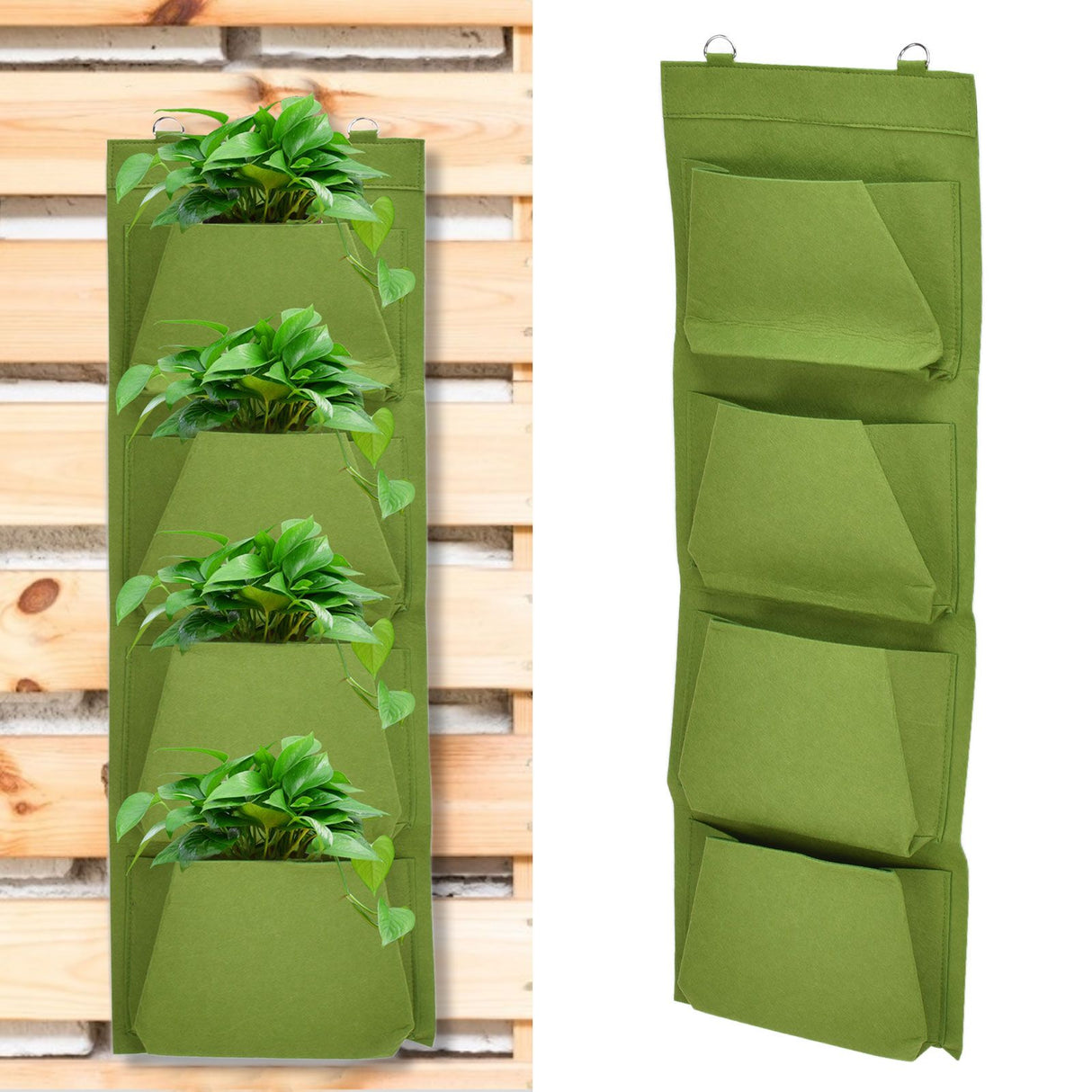 Degradable Wall Hanging Plant Bag Felt Grow Bag Flower Grow Pouch Planter for Garden Courtyard