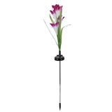 Solar Powered Flower Lights Waterproof Outdoor Solar Garden Stake Lights for Garden Patio BackyardPurple Color - Front View