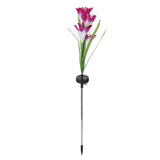 Solar Powered Flower Lights Waterproof Outdoor Solar Garden Stake Lights for Garden Patio BackyardPurple Color - Top-Down View