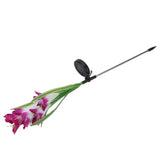 Solar Powered Flower Lights Waterproof Outdoor Solar Garden Stake Lights for Garden Patio BackyardPurple Color - Close-Up Angle