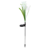 Solar Powered Flower Lights Waterproof Outdoor Solar Garden Stake Lights for Garden Patio BackyardWhite Color - Rear View