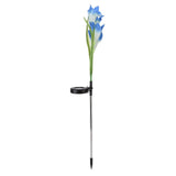 Solar Powered Flower Lights Waterproof Outdoor Solar Garden Stake Lights for Garden Patio Backyard(Blue White )