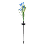 Solar Powered Flower Lights Waterproof Outdoor Solar Garden Stake Lights for Garden Patio Backyard(Blue White )