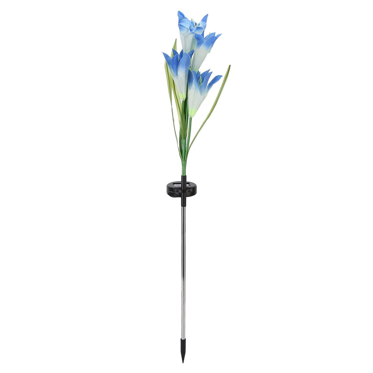 Solar Powered Flower Lights Waterproof Outdoor Solar Garden Stake Lights for Garden Patio Backyard(Blue White )