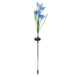 Solar Powered Flower Lights Waterproof Outdoor Solar Garden Stake Lights for Garden Patio Backyard(Blue White )