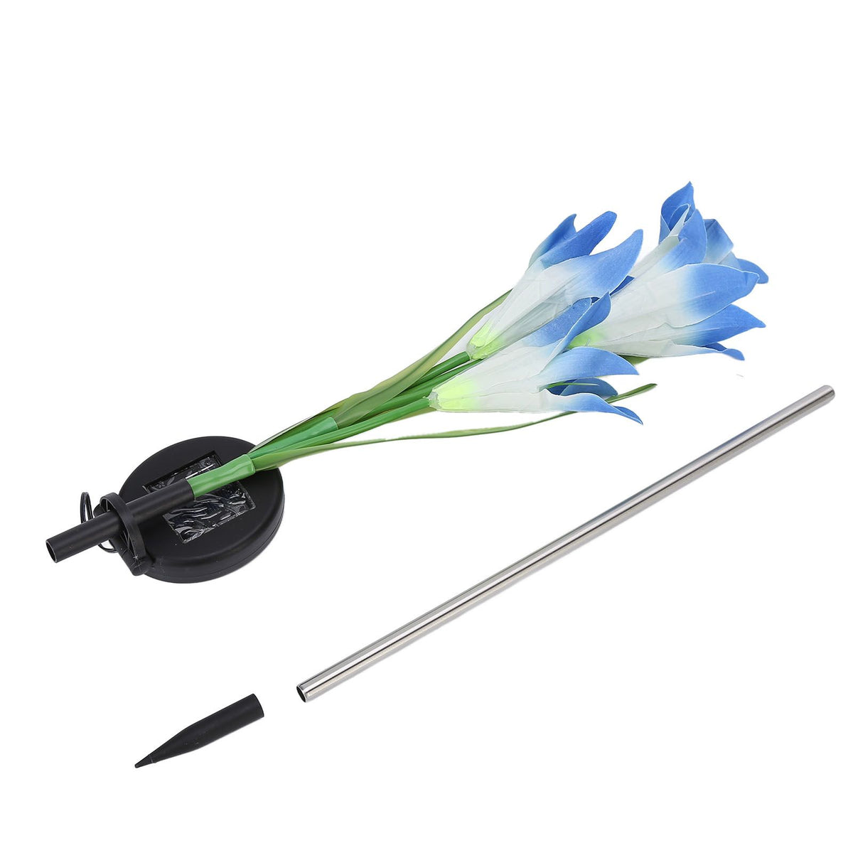 Solar Powered Flower Lights Waterproof Outdoor Solar Garden Stake Lights for Garden Patio Backyard(Blue White )