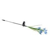 Solar Powered Flower Lights Waterproof Outdoor Solar Garden Stake Lights for Garden Patio Backyard(Blue White )