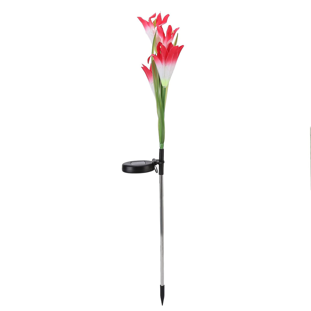 Solar Powered Flower Lights Waterproof Outdoor Solar Garden Stake Lights for Garden Patio Backyard(Pink White )