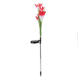 Solar Powered Flower Lights Waterproof Outdoor Solar Garden Stake Lights for Garden Patio Backyard(Pink White )