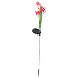 Solar Powered Flower Lights Waterproof Outdoor Solar Garden Stake Lights for Garden Patio Backyard(Pink White )