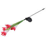 Solar Powered Flower Lights Waterproof Outdoor Solar Garden Stake Lights for Garden Patio Backyard(Pink White ) - Side View