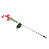 Solar Powered Flower Lights Waterproof Outdoor Solar Garden Stake Lights for Garden Patio Backyard(Pink White )