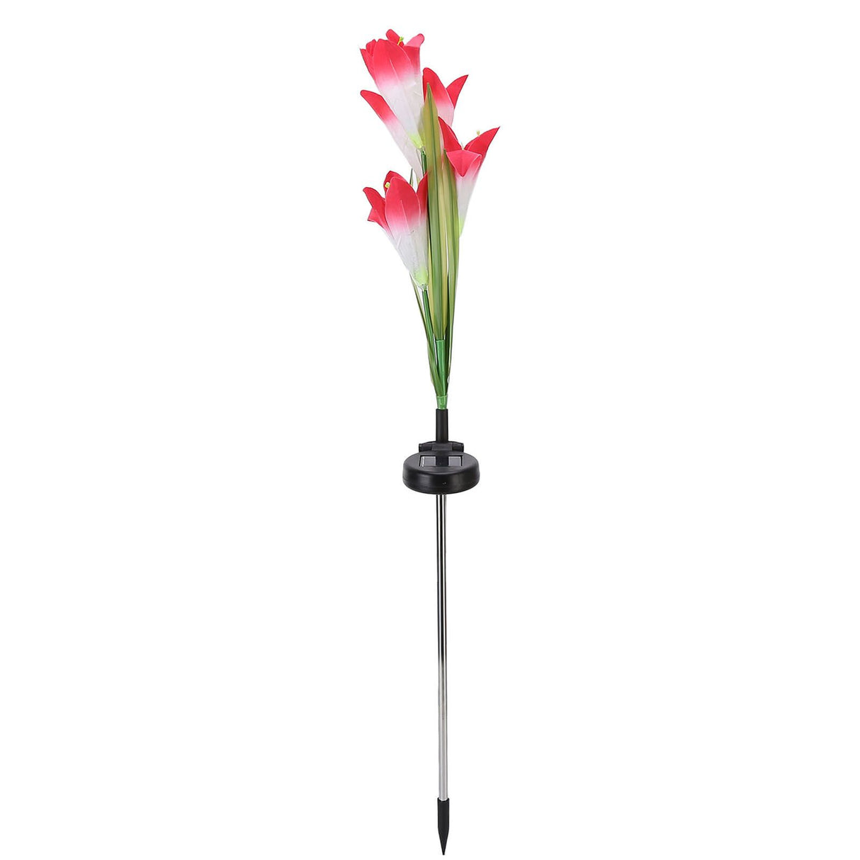 Solar Powered Flower Lights Waterproof Outdoor Solar Garden Stake Lights for Garden Patio Backyard(Pink White )