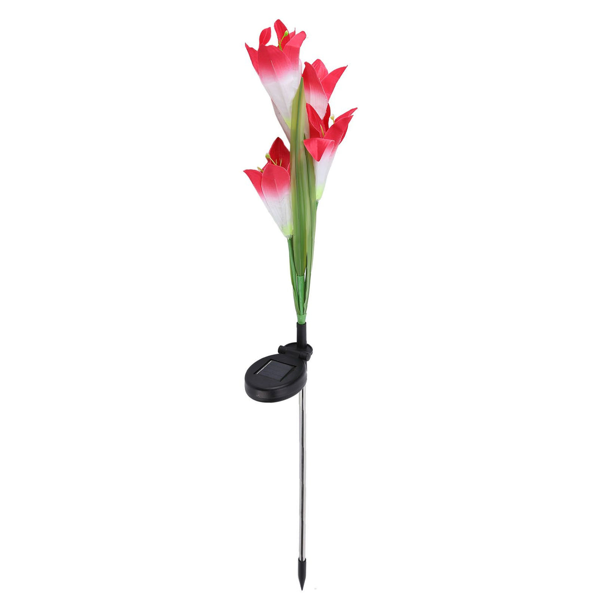 Solar Powered Flower Lights Waterproof Outdoor Solar Garden Stake Lights for Garden Patio Backyard(Pink White )