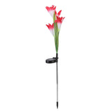 Solar Powered Flower Lights Waterproof Outdoor Solar Garden Stake Lights for Garden Patio Backyard(Pink White )