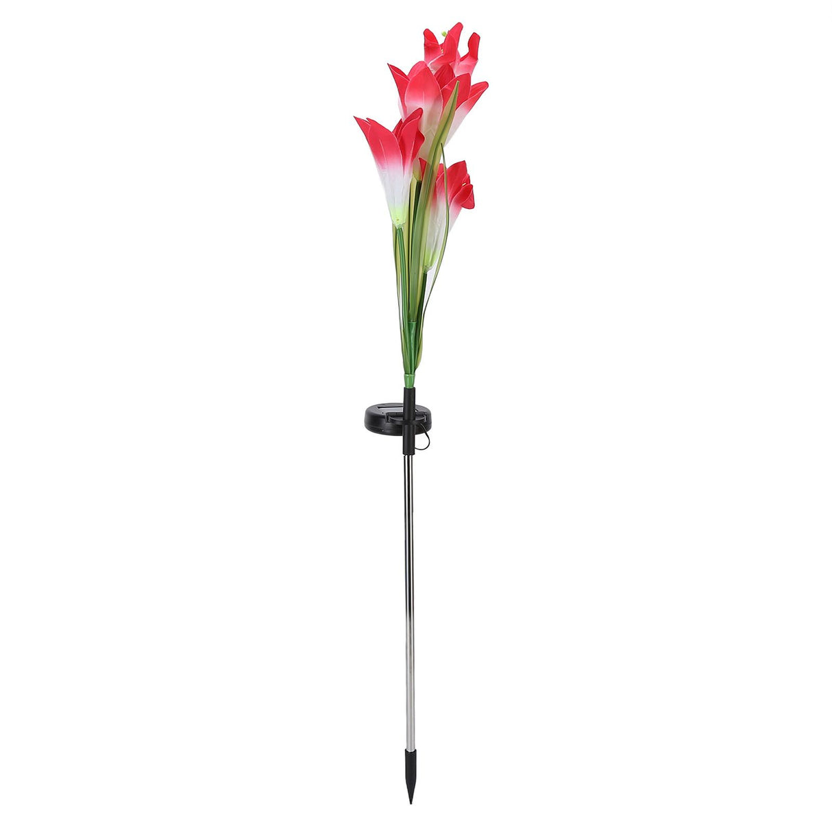 Solar Powered Flower Lights Waterproof Outdoor Solar Garden Stake Lights for Garden Patio Backyard(Pink White )