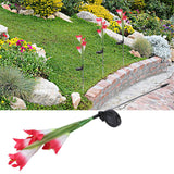 Solar Powered Flower Lights Waterproof Outdoor Solar Garden Stake Lights for Garden Patio Backyard(Pink White )