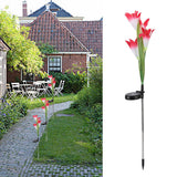 Solar Powered Flower Lights Waterproof Outdoor Solar Garden Stake Lights for Garden Patio Backyard(Pink White ) - Extra Image