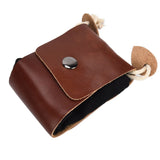 Leather Canvas Foraging Pouch Belt Fruit Picking Bag for Camping Fruit CollectingBlack - Rear View