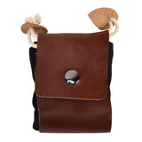 Leather Canvas Foraging Pouch Belt Fruit Picking Bag for Camping Fruit CollectingBlack