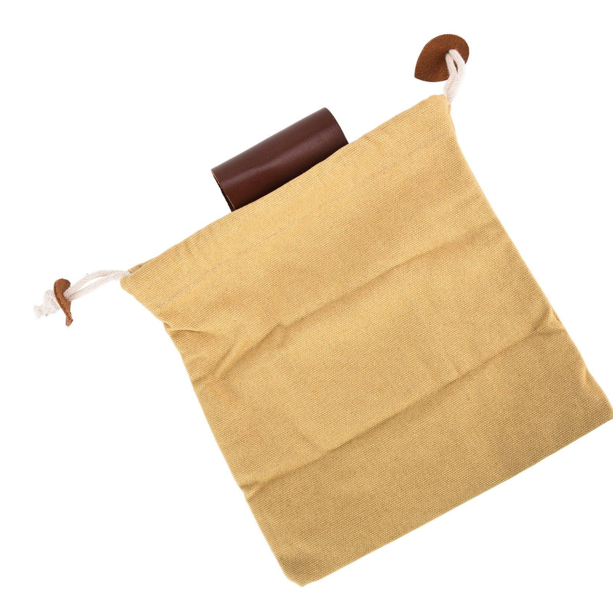 Leather Canvas Foraging Pouch Belt Fruit Picking Bag for Camping Fruit CollectingKhaki
