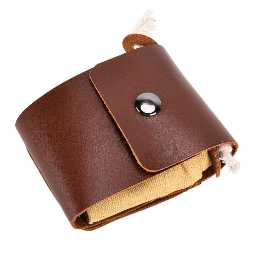 Leather Canvas Foraging Pouch Belt Fruit Picking Bag for Camping Fruit CollectingKhaki