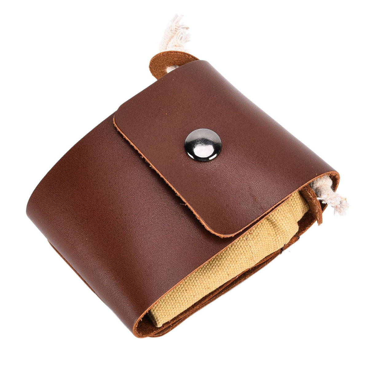 Leather Canvas Foraging Pouch Belt Fruit Picking Bag for Camping Fruit CollectingKhaki