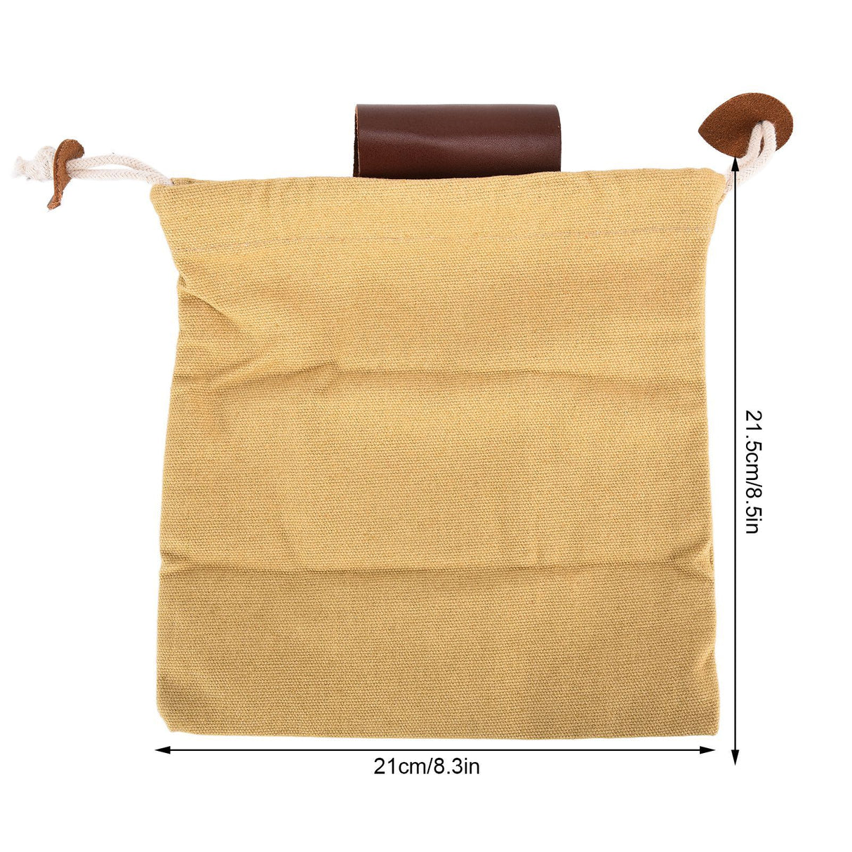 Leather Canvas Foraging Pouch Belt Fruit Picking Bag for Camping Fruit CollectingKhaki
