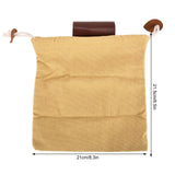 Leather Canvas Foraging Pouch Belt Fruit Picking Bag for Camping Fruit CollectingKhaki - Extra Image