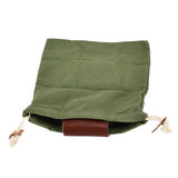 Leather Canvas Foraging Pouch Belt Fruit Picking Bag for Camping Fruit CollectingArmy Green