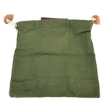 Leather Canvas Foraging Pouch Belt Fruit Picking Bag for Camping Fruit CollectingArmy Green - Side View