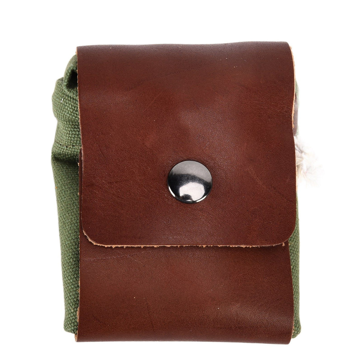 Leather Canvas Foraging Pouch Belt Fruit Picking Bag for Camping Fruit CollectingArmy Green