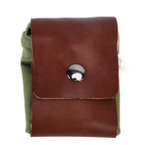 Leather Canvas Foraging Pouch Belt Fruit Picking Bag for Camping Fruit CollectingArmy Green - Extra Image