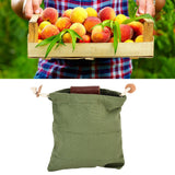 Leather Canvas Foraging Pouch Belt Fruit Picking Bag for Camping Fruit CollectingArmy Green - Extra Image
