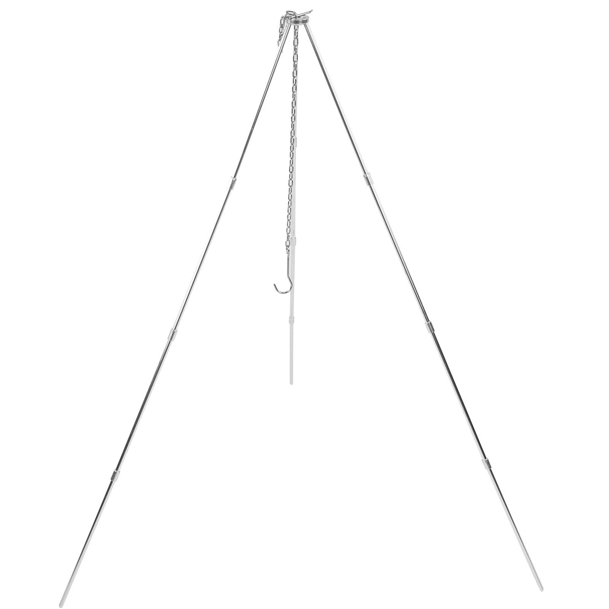 4 Section Campfire Tripod Portable Aluminum Alloy Hanging Pot Tripod for Outdoor