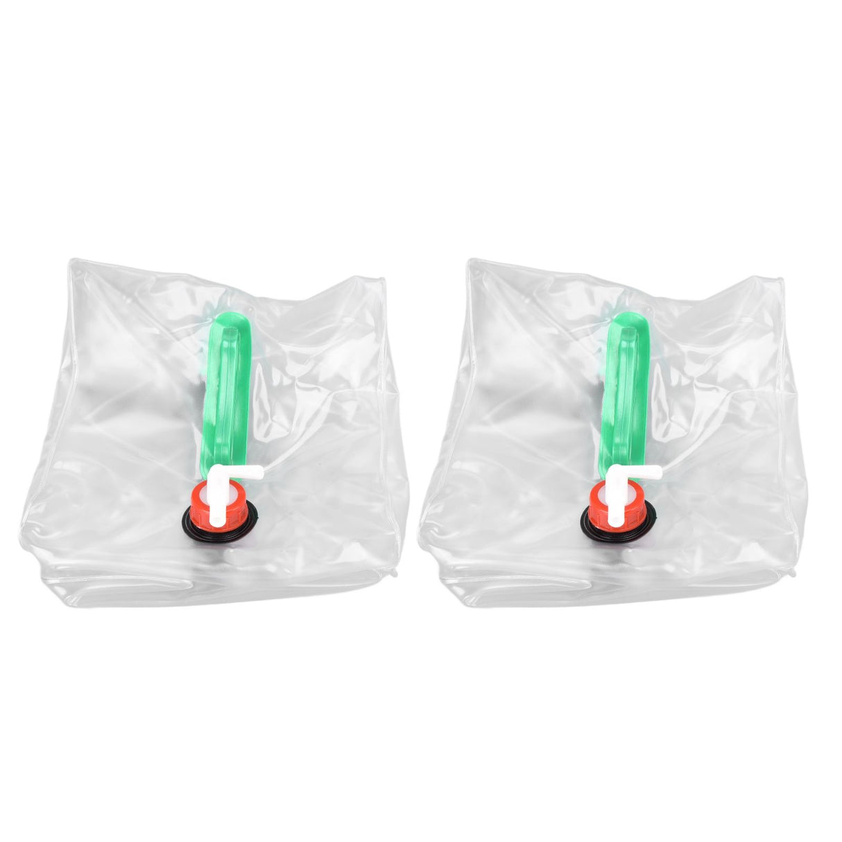 2Pcs 20L Folding Water Bucket PVC Portable Transparent Water Container with Spigot for Camping Hiking