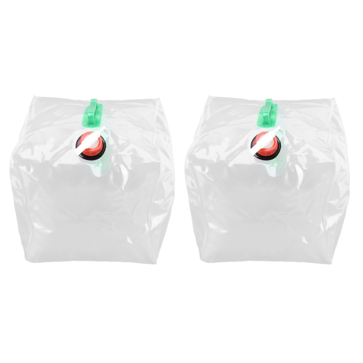 2Pcs 20L Folding Water Bucket PVC Portable Transparent Water Container with Spigot for Camping Hiking