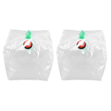 2Pcs 20L Folding Water Bucket PVC Portable Transparent Water Container with Spigot for Camping Hiking - Front View