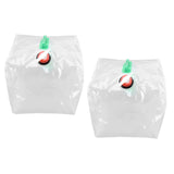 2Pcs 20L Folding Water Bucket PVC Portable Transparent Water Container with Spigot for Camping Hiking - Side View