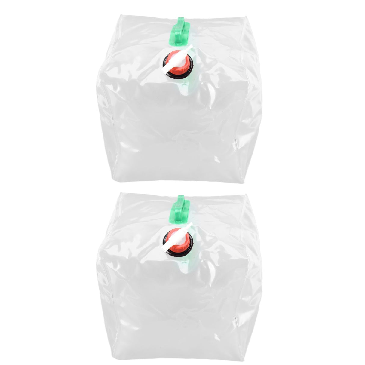 2Pcs 20L Folding Water Bucket PVC Portable Transparent Water Container with Spigot for Camping Hiking