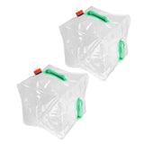 2Pcs 20L Folding Water Bucket PVC Portable Transparent Water Container with Spigot for Camping Hiking