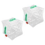 2Pcs 20L Folding Water Bucket PVC Portable Transparent Water Container with Spigot for Camping Hiking