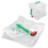 2Pcs 20L Folding Water Bucket PVC Portable Transparent Water Container with Spigot for Camping Hiking