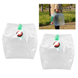2Pcs 20L Folding Water Bucket PVC Portable Transparent Water Container with Spigot for Camping Hiking
