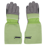 1Pair Garden Work Gloves Cut Resistent Stabproof Puncture Proof Pruning Gloves with Forearm Protection Green