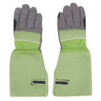1Pair Garden Work Gloves Cut Resistent Stabproof Puncture Proof Pruning Gloves with Forearm Protection Green