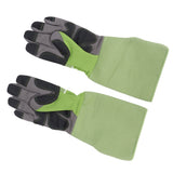 1Pair Garden Work Gloves Cut Resistent Stabproof Puncture Proof Pruning Gloves with Forearm Protection Green