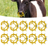 10pcs Cow Nose Thorn Thick Plastic Prevent Milk Sucking Calf Weaner for Farm LivestockYellow