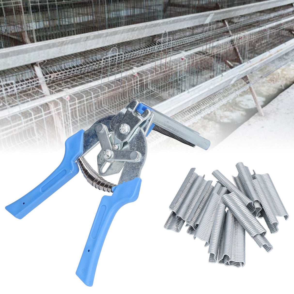 Hog Ring Pliers Kit Semi Automatic Convenient M Nail Pliers for Chicken Cage Pigeon Cage Rabbit Cage Fox Cage
